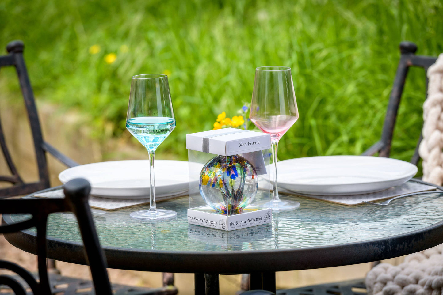 Spirit Ball Glass Onament - Best Friend - Multicolored