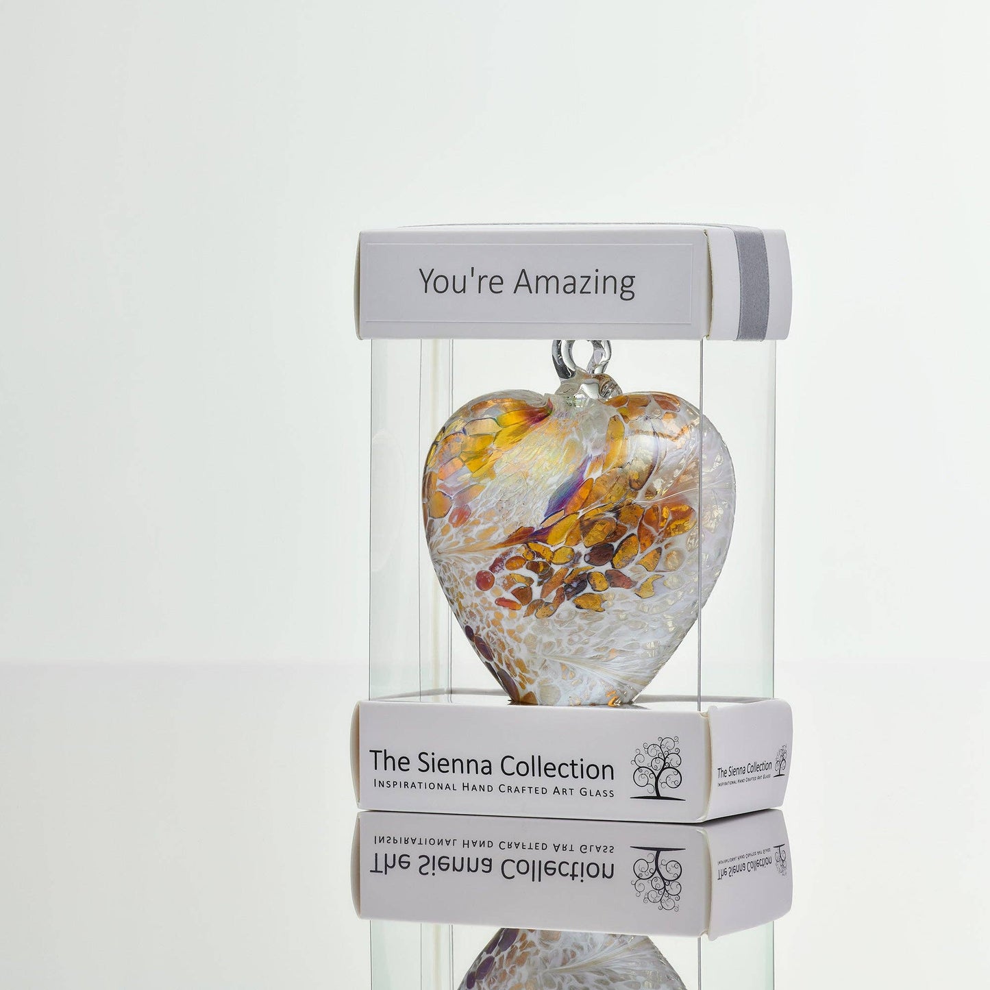 Friendship Heart Glass Onament - You're Amazing - Pastel Gold