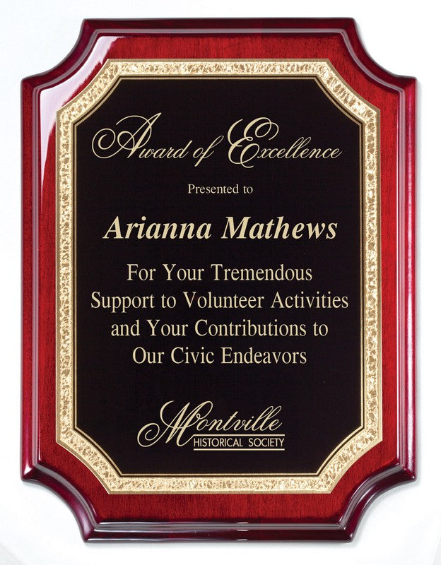 Piano Finish Plaque with Black Brass Engraving Plate