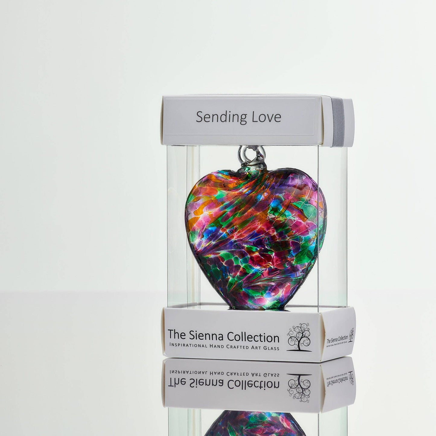 Friendship Heart Glass Onament - Sending Love - Multicoloured Turquoise