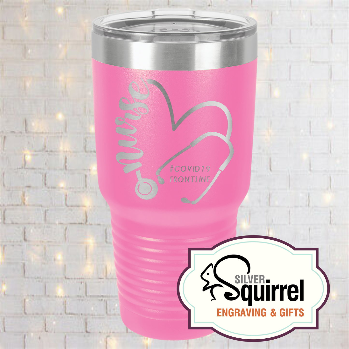 Insulated Tumbler {Nurse Heart Stethoscope}