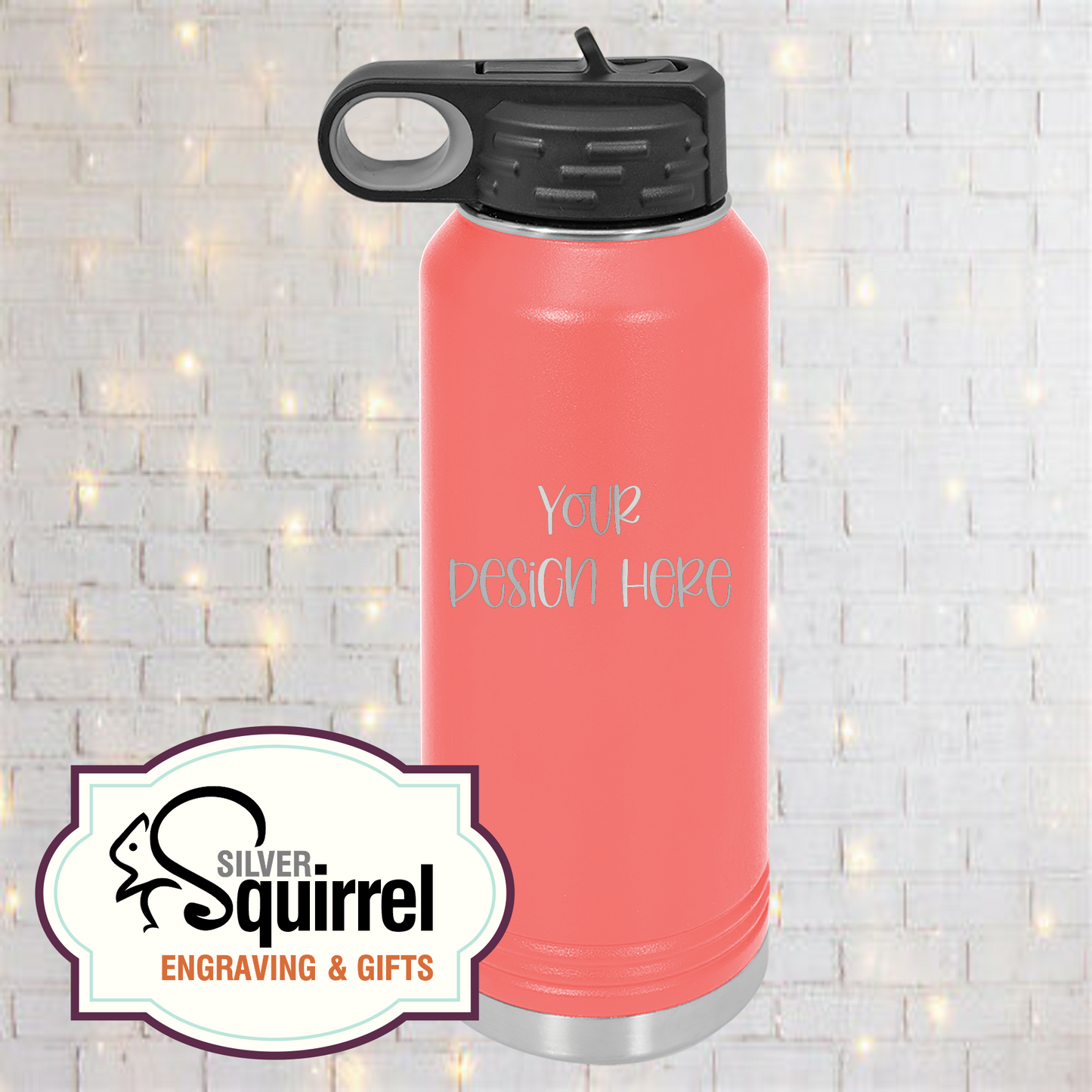 Laser Engraved Insulated Water Bottle {32 oz Polar Camel}