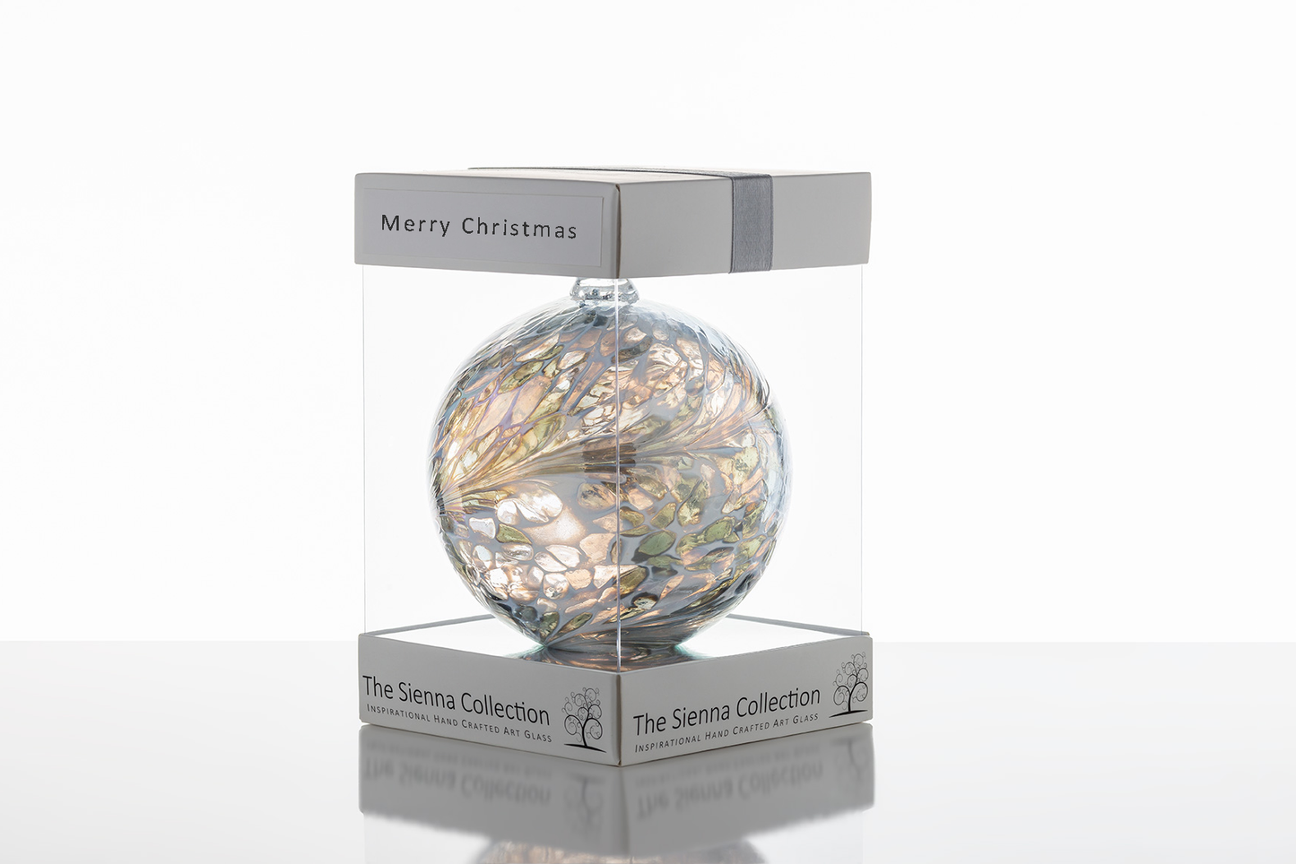 Friendship Ball Glass Onament - Christmas Ball - Pastel Silver