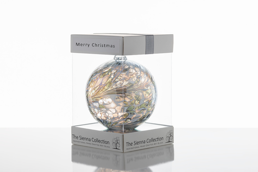 Friendship Ball Glass Onament - Christmas Ball - Pastel Silver