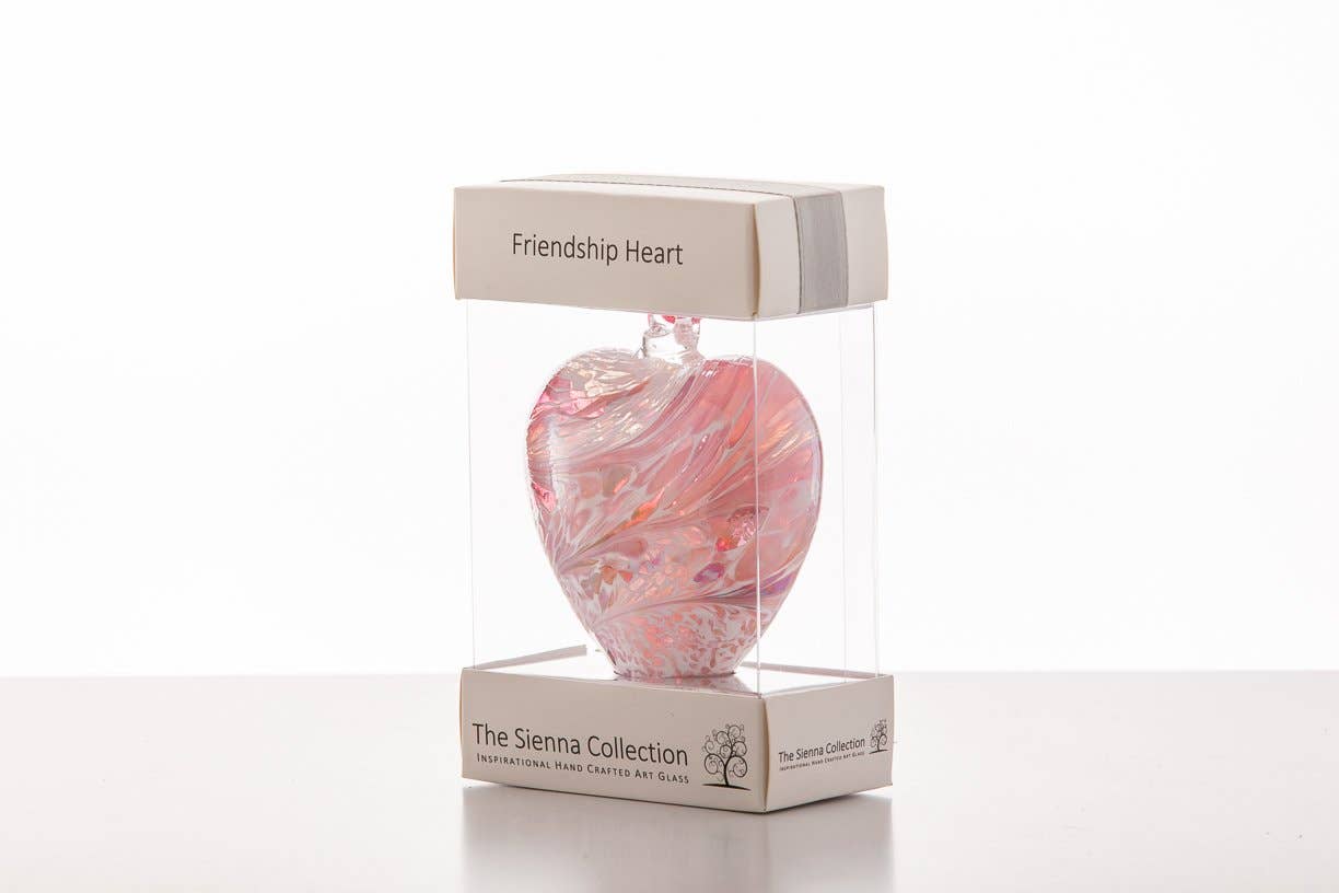 Friendship Heart Glass Onament - Pastel Gold
