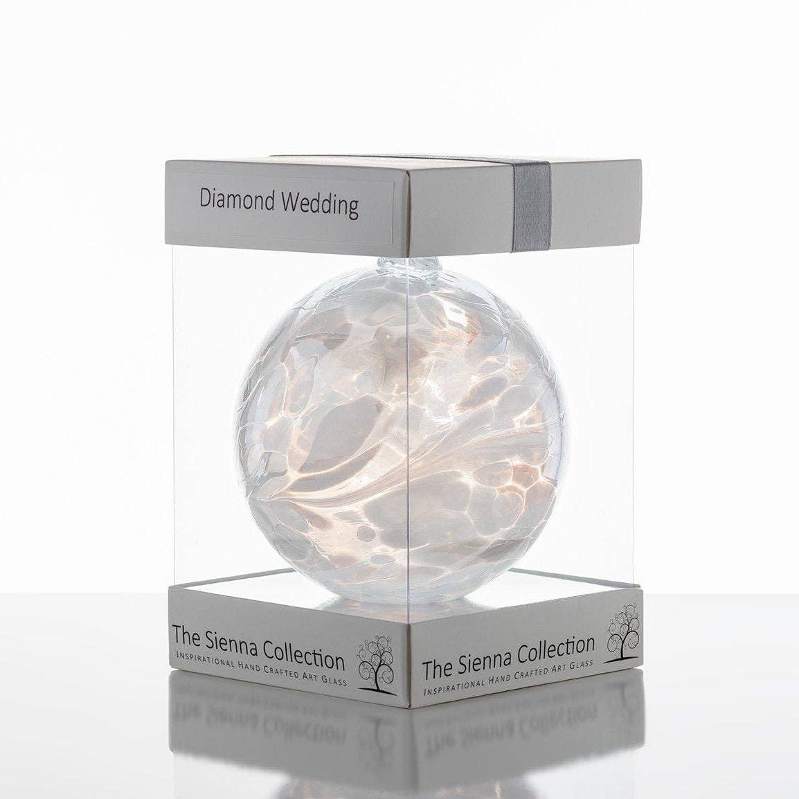 Friendship Ball Glass Onament - 60th Wedding Anniversary - Diamond