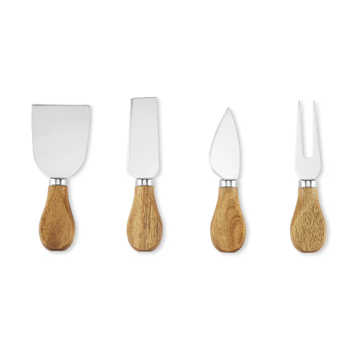 Marble Acacia Wood Serving Set with Handle