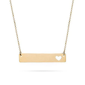 Personalized Bar Heart Necklace
