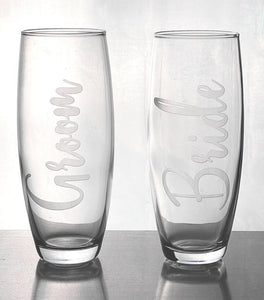 Bride & Groom Champagne/Shot Glass Set