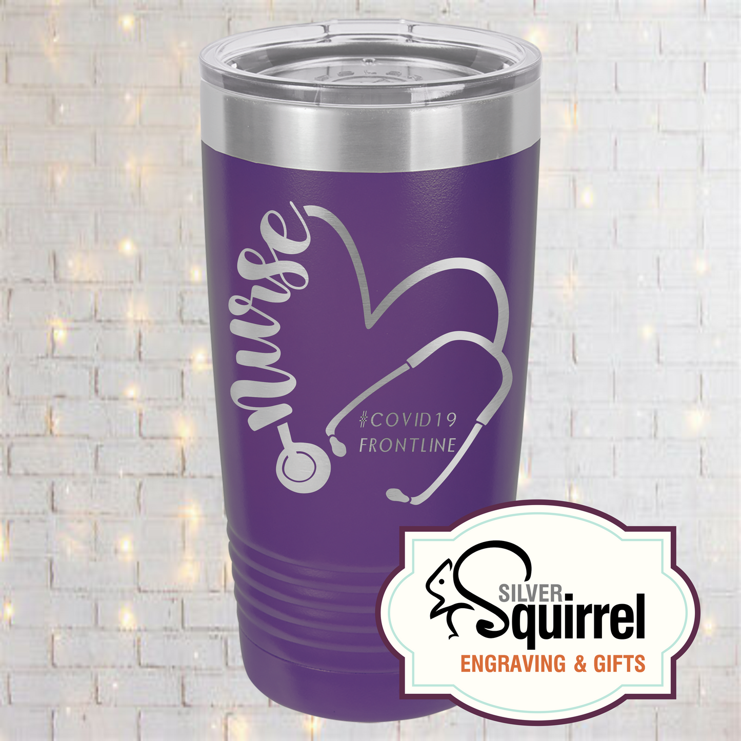Insulated Tumbler {Nurse Heart Stethoscope}