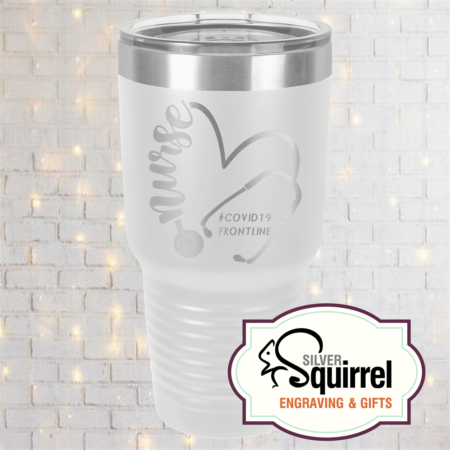 Insulated Tumbler {Nurse Heart Stethoscope}